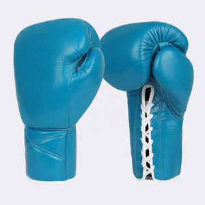 Gants de boxe de compétition personnalisés en usine, MMA, Kick Boxing, en cuir de vachette véritable, fermeture auto-agrippante, anti-humidité, antichoc - Product Image 1