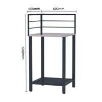 Meubles de cuisine d'extérieur en acier galvanisé 07+08mm, armoire d'angle au design moderne, structure démontable, résistant à l'eau pour barbecue