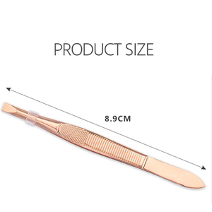 Pince à sourcils dorée en acier inoxydable, outil de maquillage, pointe inclinée, épilateur, pince cosmétique pour les sourcils, outil de soins de beauté - Product Image 6
