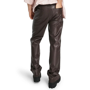 Pantalones de Lona y Cuero para Hombre, Ligeros, Casuales, Clásicos, de Corte Recto, Cintura Media, con Pierna Recta - Product Image 2