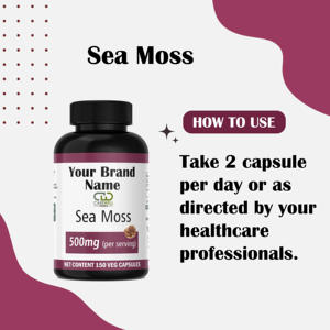 Organic Sugar Free <b>Sea</b> <b>Moss</b> Capsules Carewell Herbs Haryana Custom OEM ODM Private Label <b>Natural</b> Herbal Supplement Clean Pure - Product Image 4