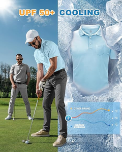 Polo de Golf de Manga Corta para Hombre, Camiseta Transpirable de Secado Rápido para Deportes, Tenis Atléticos, Rendimiento - Product Image 3