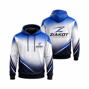 ZIAKOT <b>Men's</b> Hooded Sweatshirt Gradient Print Polyester Casual Hoodie Breathable Regular Fit Autumn Wear Custom Sublimation Hood - Product Image 1