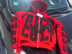 OEM personalizado cremallera Vintage bordado Patchwork peso pesado desgastado apliques parche letra Vintage ácido lavado Zip up Sudadera con capucha - Product Image 3