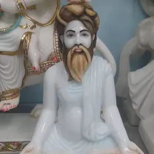 Large Hand Made White Marble Stone Loknath Baba Statue Idol Statues Indian Wedding Decor Welcome Decoration