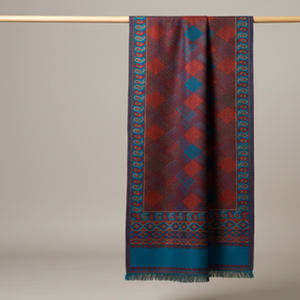 Châle en laine Kullu de qualité supérieure, tissé à la main avec des motifs traditionnels, respirant, longueur moyenne, pour un port chaud en hiver et des tenues festives - Product Image 3