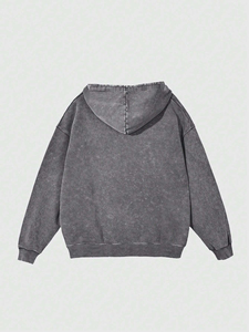 Sudadera holgada de primavera y otoño para hombre, sudadera con patrón de estrella, estilo de vida callejero, cordón con capucha, sudaderas teñidas lisas - Product Image 6