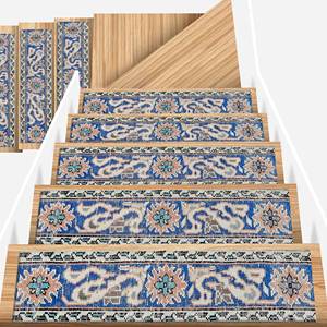 Tapis imprimé à motifs ethniques tendance orange - Décoration moderne pour salon et escalier, Gobelin - Product Image 3