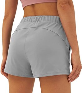 Shorts Deportivos para Mujer, con Bolsillos, Secado Rápido, Cintura Alta, Cierre con Cordón, para Entrenamiento y Gimnasio - Product Image 2