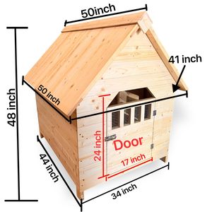 Jaula moderna y versátil de madera maciza para perros y mascotas, casa de juegos y almacenamiento para interiores/exteriores con patrón de animales, muebles para mascotas de madera maciza - Product Image 2