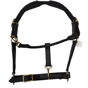 Harnais en cuir Adeefa Enterprise, noir, avec cristaux et rembourrage noir pour chevaux, avec ferrures en laiton, pour chevaux. - Product Image 1