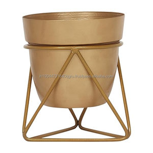 Offre Spéciale semble belle jardinière en métal doré de luxe pour un usage domestique d'hôtel de restaurant à bas prix - Product Image 2