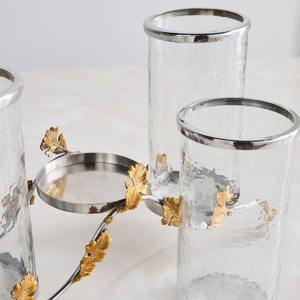 Lampe à bougie en métal élégante faite à la main support de lumière décoratif pour l'intérieur de la maison et la décoration de table de fête - Product Image 5