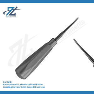 Ascenseur de luxation inversé 3mm incurvé noir de haute qualité en acier inoxydable racine dentaire ascenseur Instruments fabricant Pakistan - Product Image 2