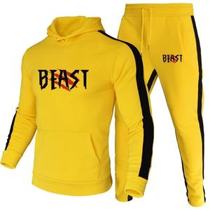 Ensemble de survêtement pour hommes vêtements de sport Offre Spéciale une pièce pantalon noir à capuche mode hommes deux pièces extérieur confortable jogging décontracté - Product Image 6