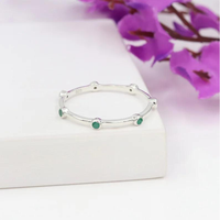 Ensemble de bagues empilables multi-pierres pour femmes, argent sterling 925 avec rubis, émeraude, tanzanite et saphir bleu, bijoux faits à la main