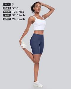 Women Biker Yoga Shorts with Pockets High Waisted <b>Tummy</b> <b>Control</b> Spandex Workout Athletic Gym - Product Image 6