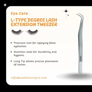 แหนบต่อขนตา Stahlmann Pro สแตนเลสทรงตัว L ปลายเรียบ ทนทาน ใช้งานง่าย หวีขนตาได้อย่างแม่นยำ - Product Image 4