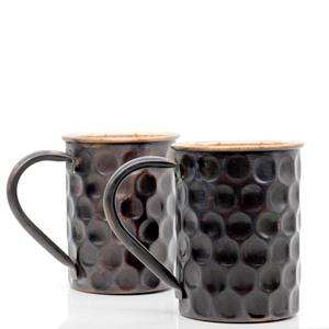 แก้วมักทรงมอสโกพร้อมขอบทองแดงเคลือบสีดำดีไซน์ทันสมัย - Product Image 6