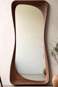 Gương khung gỗ óc chó thật không đối xứng thanh lịch, hoàn hảo cho phòng tắm hoặc phòng ngủ, thêm một nét độc đáo cho trang trí nhà của bạn - Product Image 5