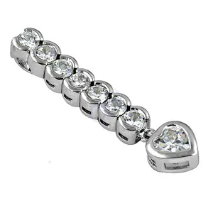 Pendentif en argent et or rose avec zircone cubique pour femmes, forme de cœur, plaqué rhodium, avec cadeau, bijoux plaqués rhodium, matériau principal - Product Image 2