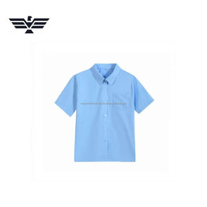 Conjunto de Uniforme Escolar de Algodón Unisex para Niños, Camisa de Manga Corta y Pantalones Formales (Corte Cómodo) - Product Image 1