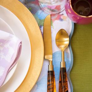 Juego de Cubiertos de Metal con mango acrílico de concha de tortuga, acabado dorado para el hogar, boda, hoteles, cena, Decoración de mesa, juegos de cubiertos - Product Image 2