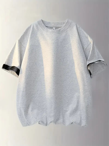 เสื้อยืดผ้าฝ้าย100% หนาสำหรับผู้ชายเสื้อยืด240 GSM รุ่นพรีเมี่ยมออกแบบด้านหน้าได้ตามต้องการขนาดพลัสไซส์มีหลายสี - Product Image 6