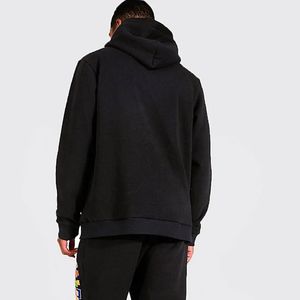 2025 Logo personnalisé deux pièces Baggy Streetwear vêtements pour hommes survêtement noir lourd Logo solide maternité à capuche pantalon ensemble - Product Image 4