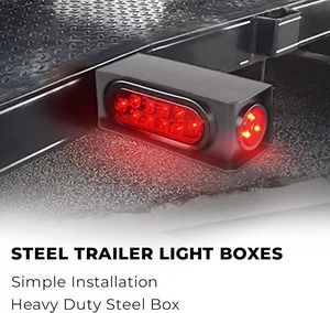 Boîte de feux arrière de remorque 6 "Kit ovale camion en acier sans support de plaque d'immatriculation - Product Image 2