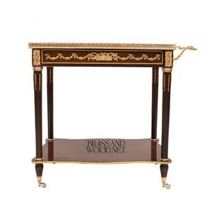 Mesa Consola Clásica de Madera Maciza con Detalles de Latón para Sala de Estar y Uso en Hostelería - Product Image 1