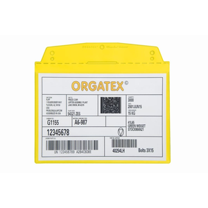 Portadocumenti con tasca trasparente, da appendere, A5 orizzontale, Giallo, 10 pz. / Confezione.- SD013-04 - Product Image 1