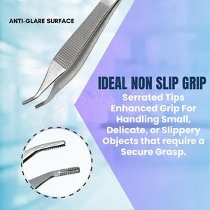 Fórceps de tejido de acero inoxidable reutilizables con mandíbulas dentadas finas para un manejo preciso del tejido en uso clínico - Product Image 2