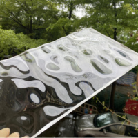 Verre organique à ondulations d’eau de grande taille, transparent élevé, à face unique, motif d’eau irrégulier