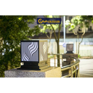 CMDecor DTC02 LED Garden Gate <b>Post</b> <b>Light</b> Aluminum and Glass Pillar Lamp with IP33 Rating Pure White Semi Flush Mount - Product Image 2