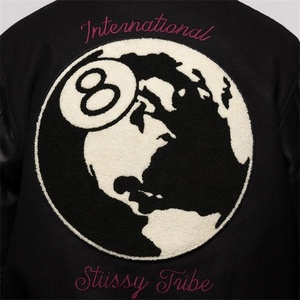 Blouson aviateur universitaire vintage personnalisé OEM pour hommes femmes hiver laine multi-badges chenille broderie cuir manches High Street - Product Image 6