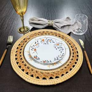 Placas cargadoras de ratán hechas a mano al por mayor, respetuosas con el medio ambiente, ligeras, duraderas, decorativas, para hoteles y catering - Product Image 5