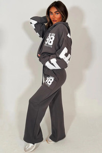 Ensemble de survêtement en molleton à capuche zippé pour femme, décontracté, hiver, 2 pièces, respirant, très demandé - Product Image 2