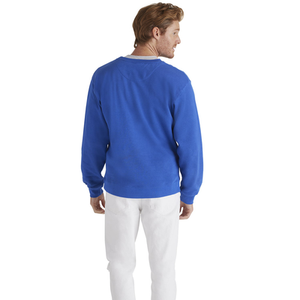 Knit Campus Cardigan for Tall Men in Blue Mix French Terry Crewneck <b>Sweatshirt</b> for Tall Men in <b>Black</b> - Product Image 3
