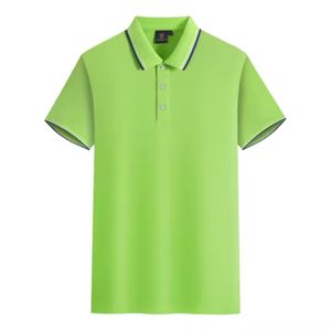 T-shirt d'affaires d'été à manches courtes polo pour hommes revers loisirs couleur unie broderie de mode T-shirt - Product Image 2