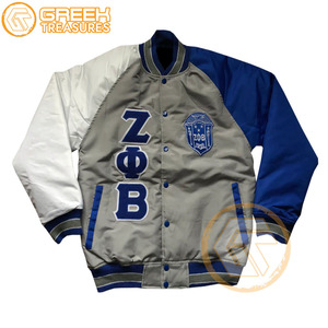 Chaqueta universitaria personalizada Zeta Phi Beta, ropa de hermandad, cresta bordada de satén transpirable de alta calidad y letras más finas para mujer - Product Image 1