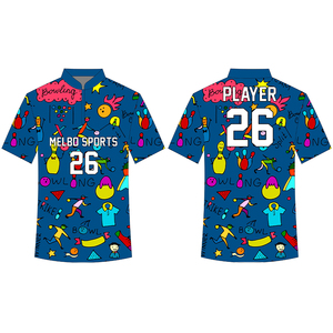 เสื้อโปโลโบว์ลิ่งแบบมีซิปเสื้อโปโลผ้า100% โพลีเอสเตอร์แห้งเร็วผ้าเจอร์1/4สำหรับผู้ชาย - Product Image 2