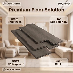 Plancher <span class=keywords><strong>stratifié</strong></span> brillant 8 mm E0 écologique |   Unilin Click Imperméable |   Commerciale et résidentielle |   OEM - Product Image 1