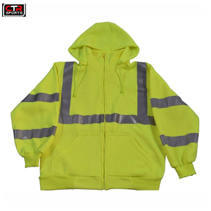 High Quality Factory Production Zip-Up Waterproof Construction Hoodie High Visibility with Reflective <b>Tape</b> Plus Size Wholesale - Product Image 2