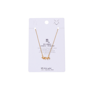 Colgante del zodiaco Escorpio, collar de acero inoxidable chapado en oro para mujer, regalo de joyería de moda - Product Image 1