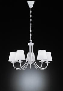 Lampada a sospensione Cortez a 5 tonalità, tessuto grigio e metallo, 3xE14 (Trio Lighting 110600578) - Product Image 4
