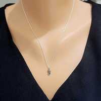Collier Tulipe en Argent Sterling 925 Plaqué Or 14K, Chaîne Maillons Religieux Vintage 46cm avec Diamant et Perle Principale pour Fiançailles