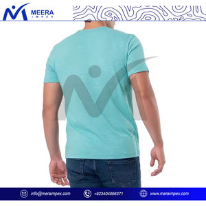 Camiseta de gimnasio de algodón 100% para hombre, manga corta de cuello redondo a la moda para entrenamiento al aire libre de verano, tela de punto Lisa cómoda - Product Image 4