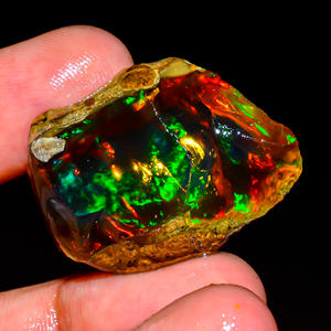 Pierre précieuse brute d'opale éthiopienne, opale de feu flashy, pierre précieuse d'opale naturelle, pierre précieuse en vrac, opale éthiopienne brute, 46 ct. R-217 - Product Image 1