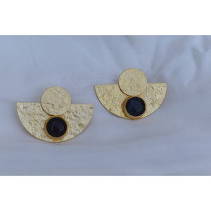 earing brass stone hoop goldplated latest <b>beautiful</b> traditional <b>beautiful</b> golden matte finishing earing for girls and women - Product Image 3